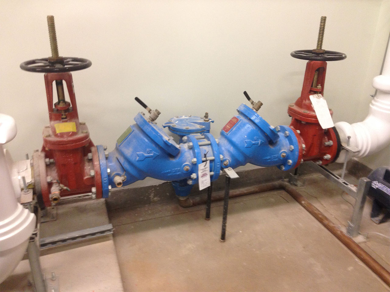 newly installed backflow preventer