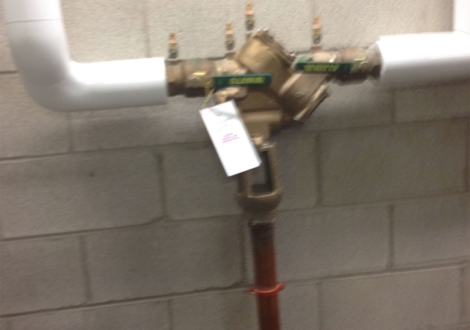 newly installed backflow preventer