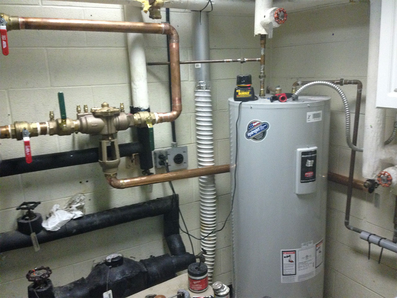 newly installed backflow preventer