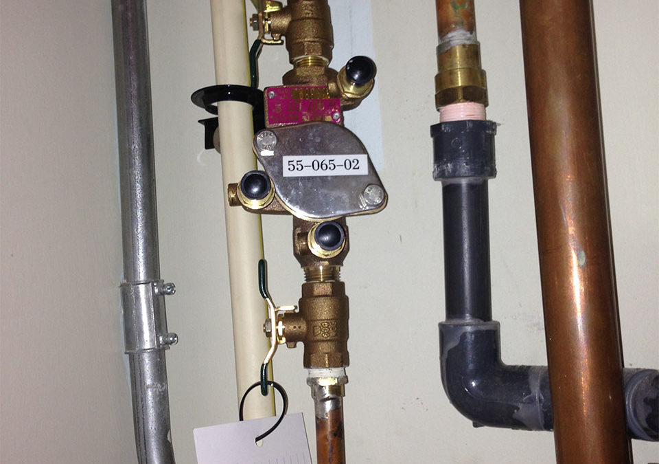 newly installed backflow preventer