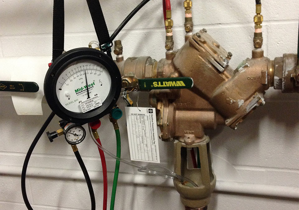 newly installed backflow preventer