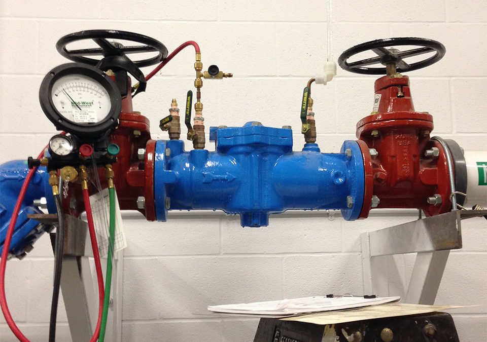 newly installed backflow preventer