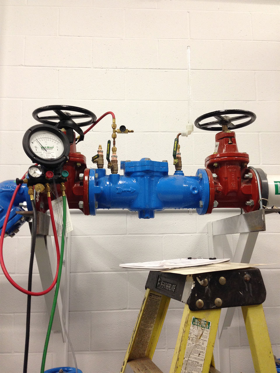 newly installed backflow preventer