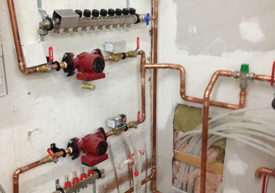 newly installed hydronic heating system