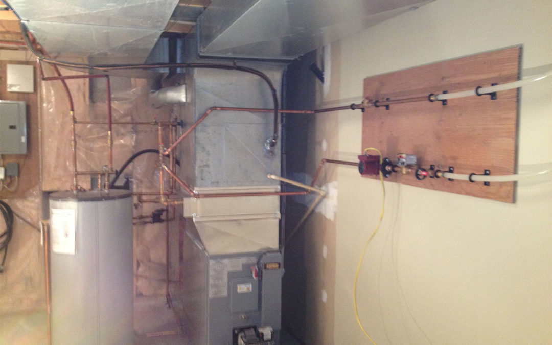 newly installed hydronic heating system