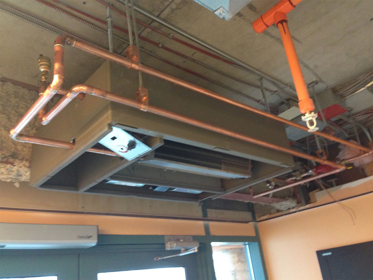 newly installed hydronic heating system