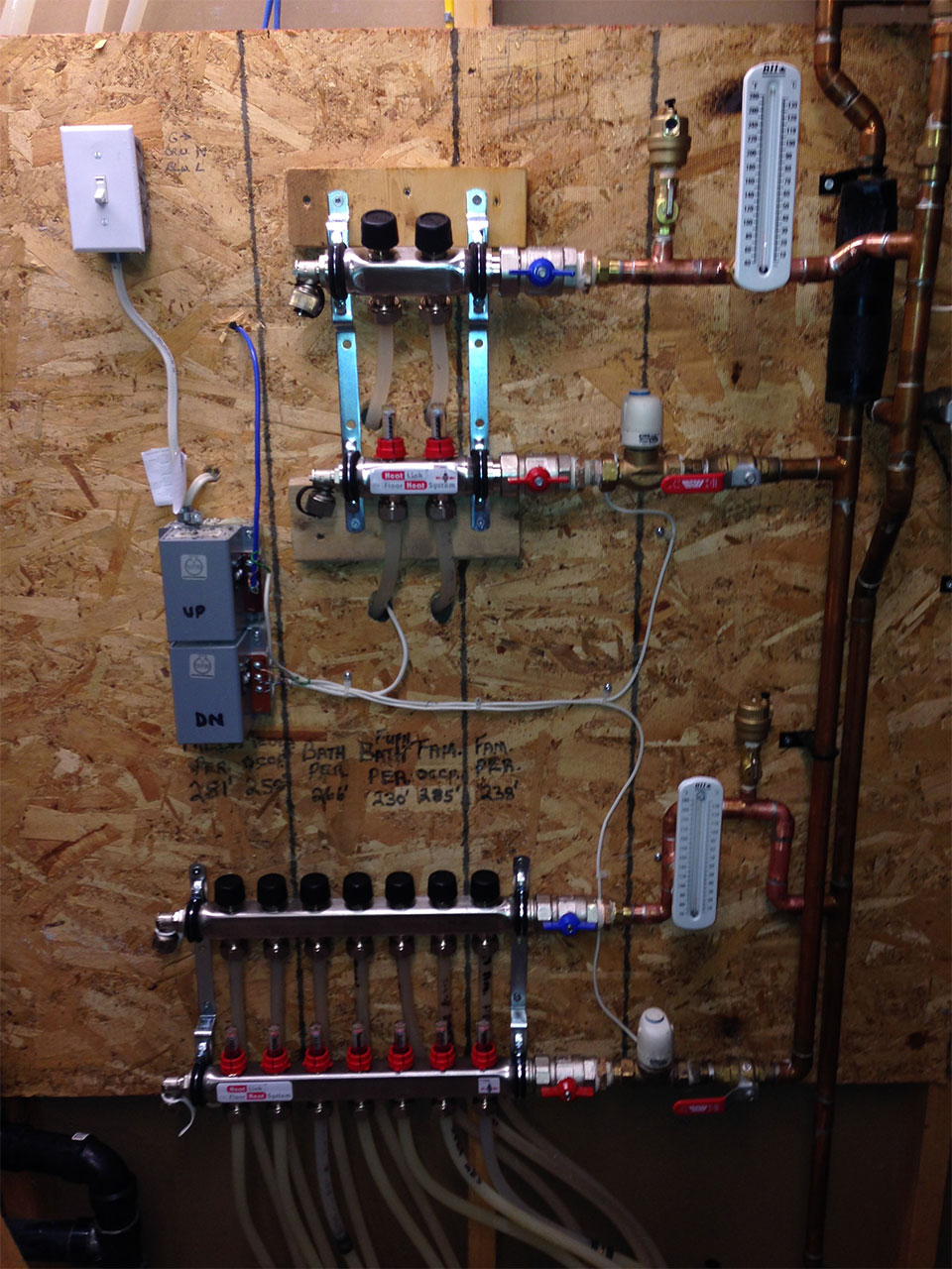 newly installed hydronic heating system