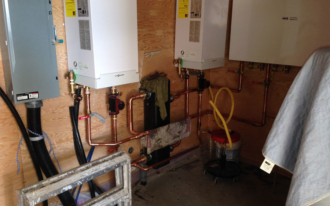 newly installed hydronic heating system