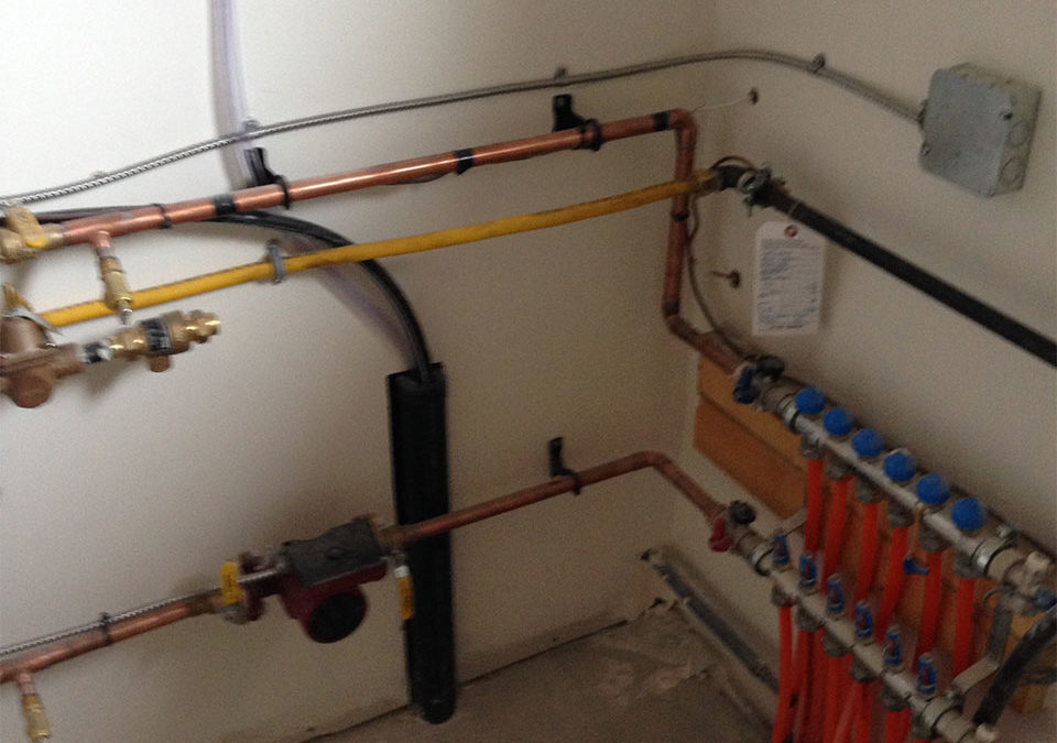 newly installed hydronic heating system