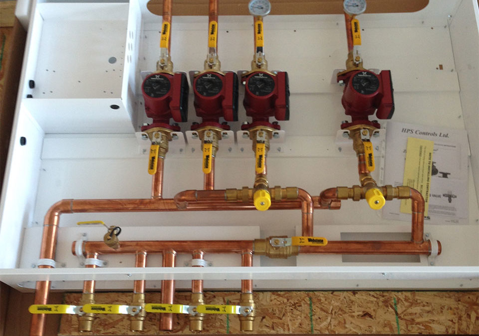 newly installed hydronic heating system