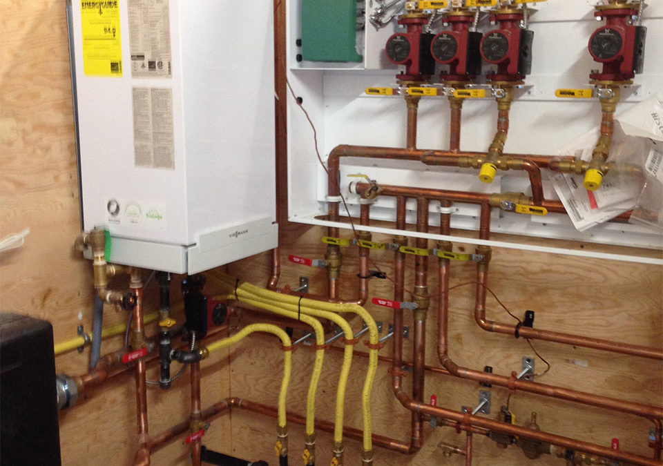 newly installed hydronic heating system