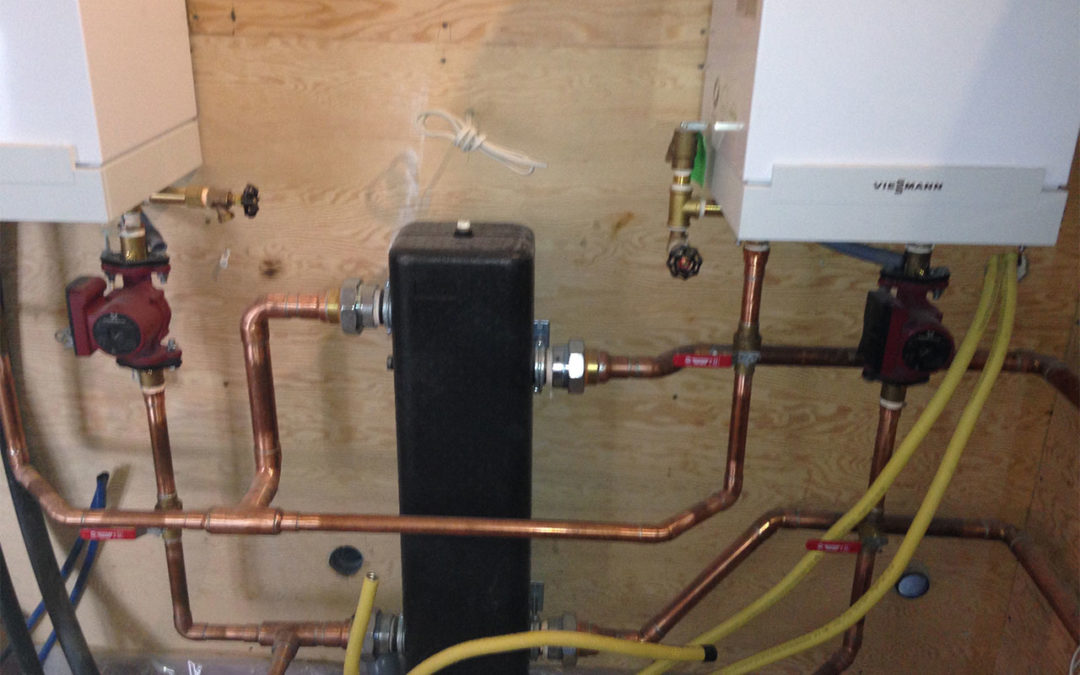 newly installed hydronic heating system