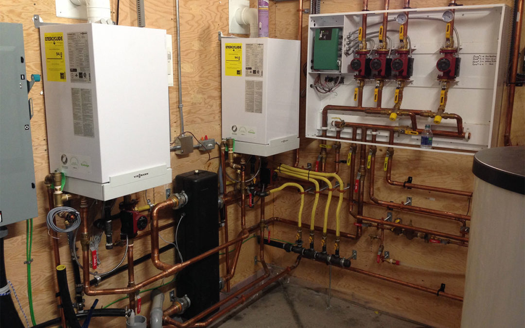 newly installed hydronic heating system