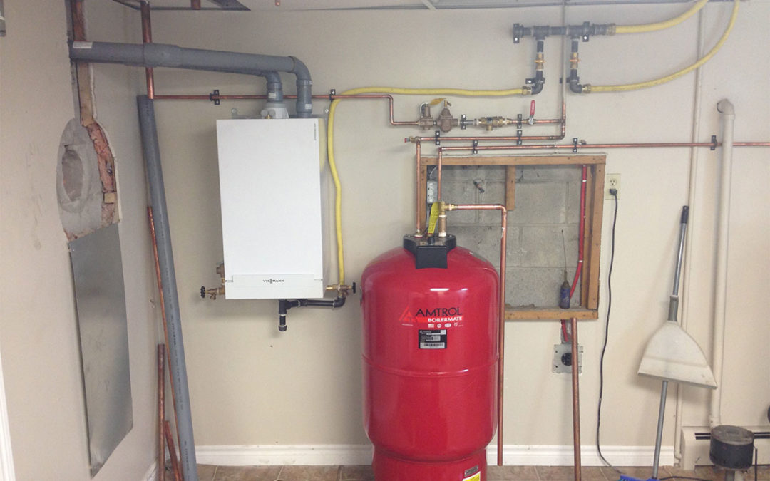 newly installed hydronic heating system