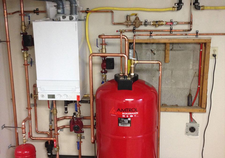 newly installed hydronic heating system