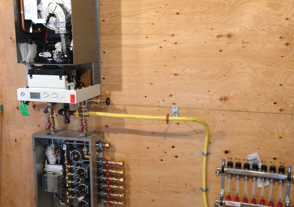 newly installed hydronic heating system