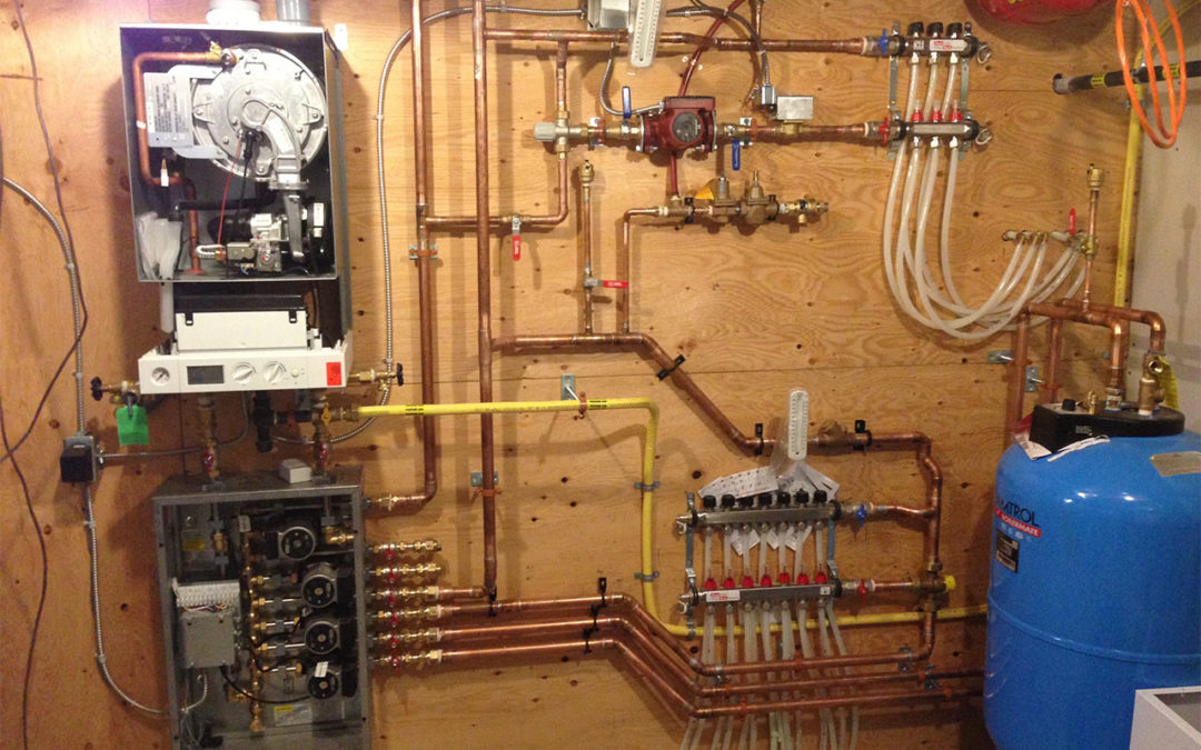 newly installed hydronic heating system