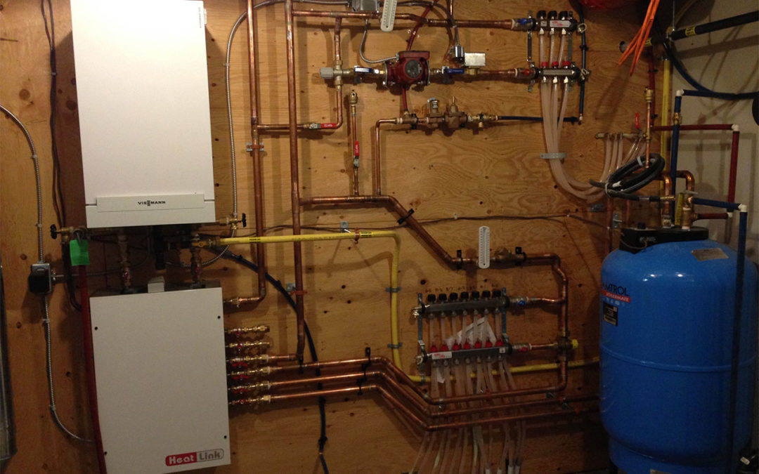 newly installed hydronic heating system