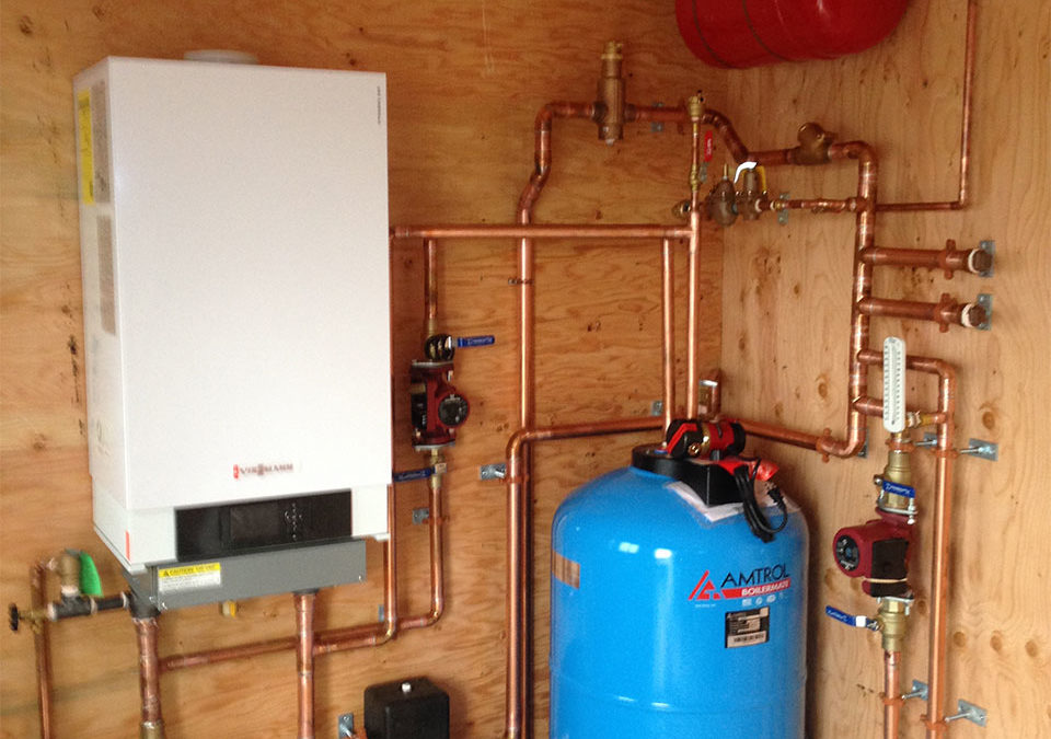 newly installed hydronic heating system