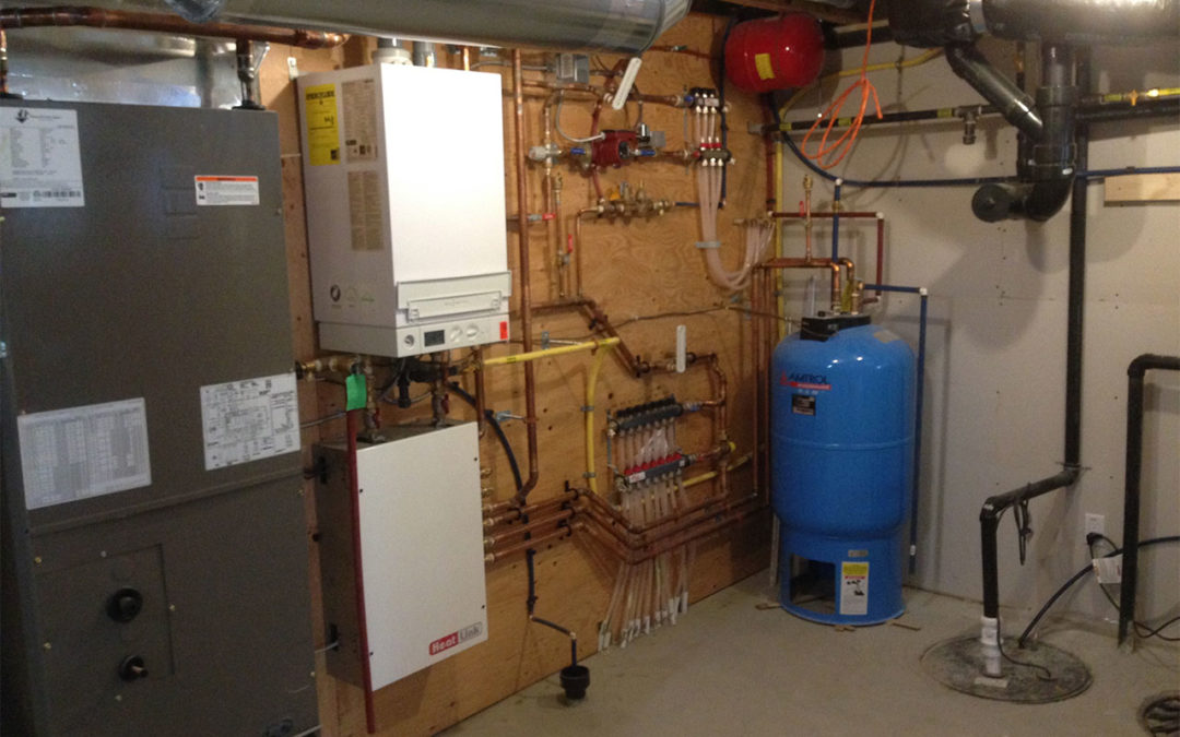 newly installed hydronic heating system