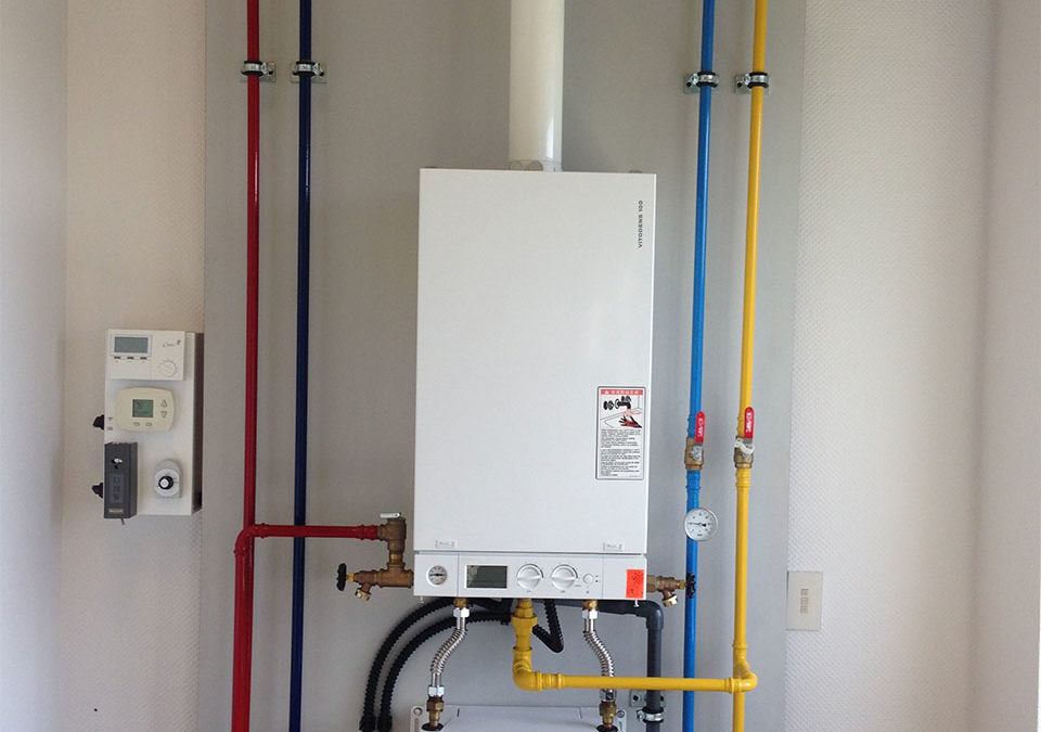 newly installed hydronic heating system