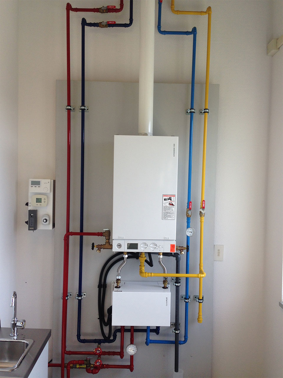 newly installed hydronic heating system