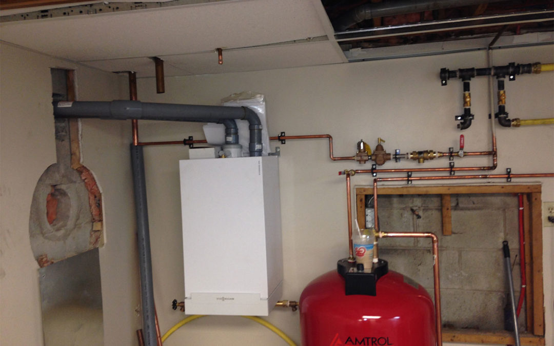 newly installed hydronic heating system