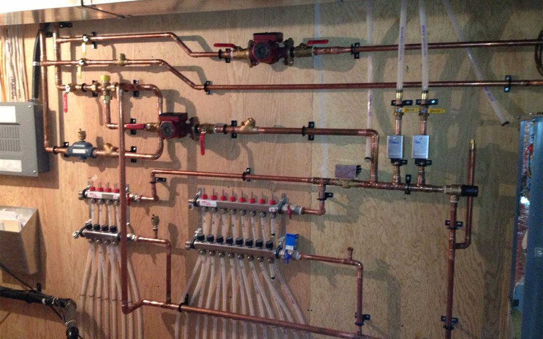 newly installed hydronic heating system