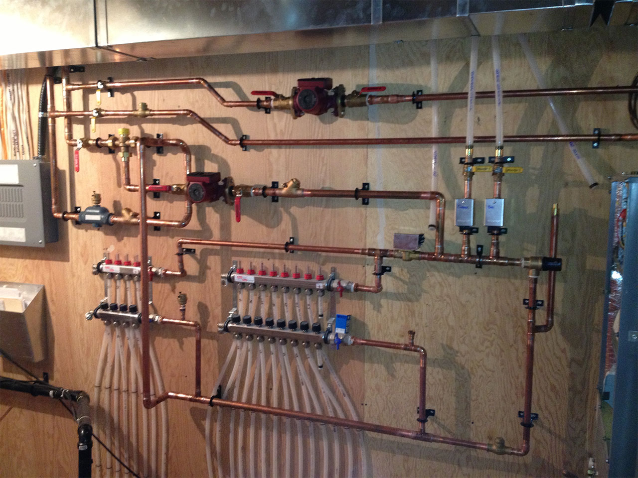 newly installed hydronic heating system