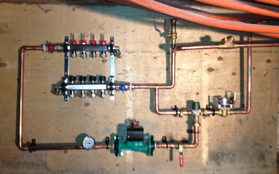 newly installed hydronic heating system