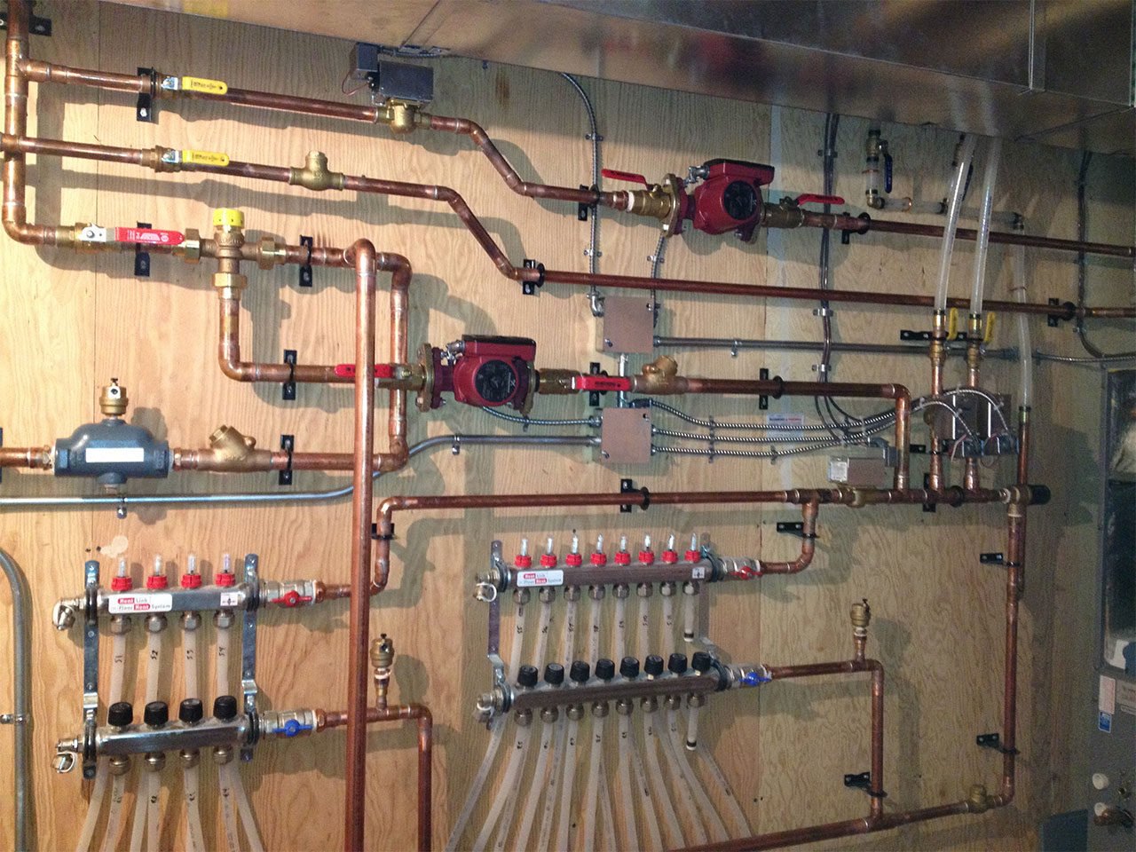 newly installed hydronic heating system