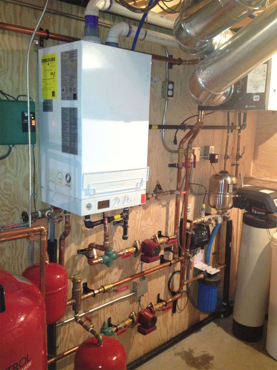 newly installed hydronic heating system