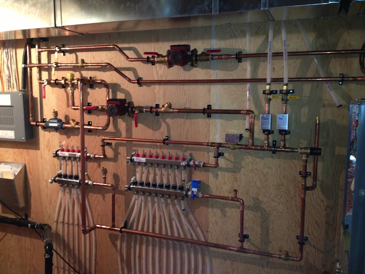 newly installed hydronic heating system