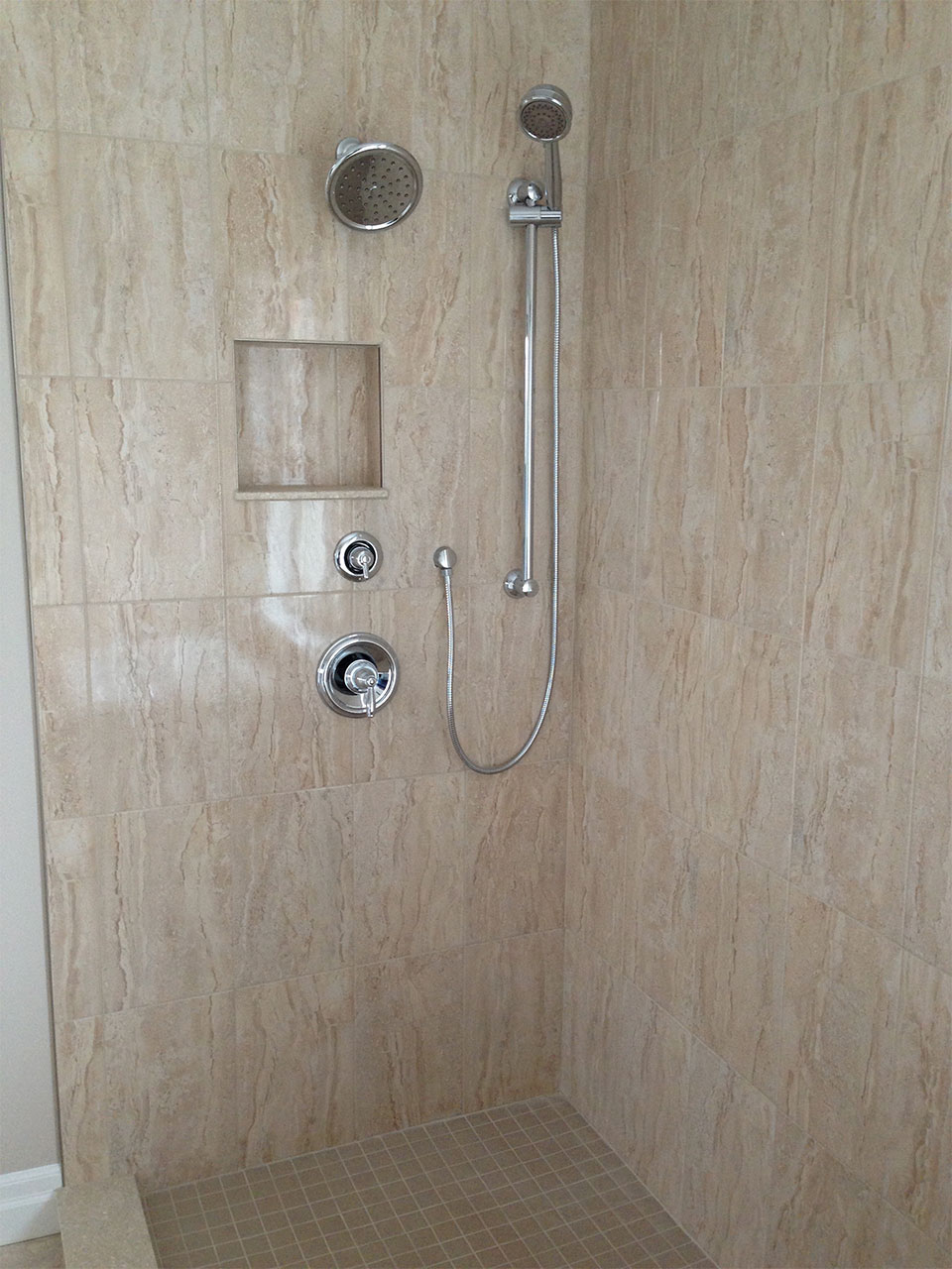 newly installed shower