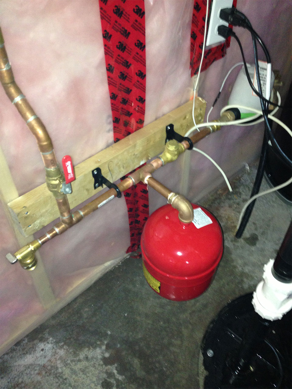 newly installed plumbing