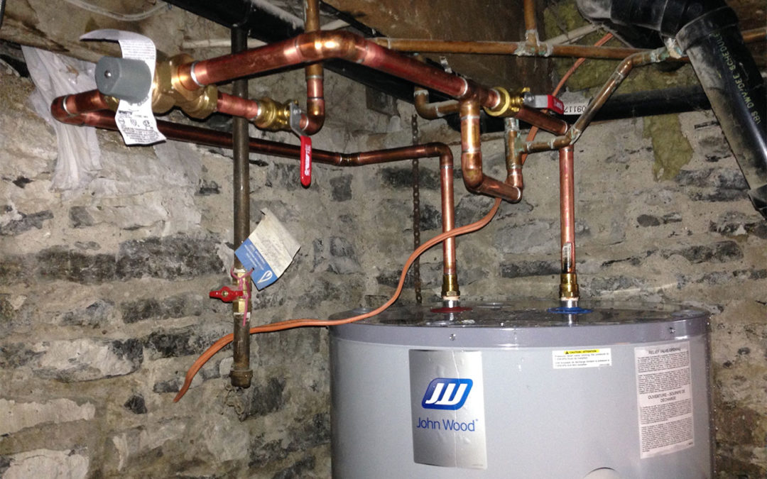newly installed plumbing and water heater