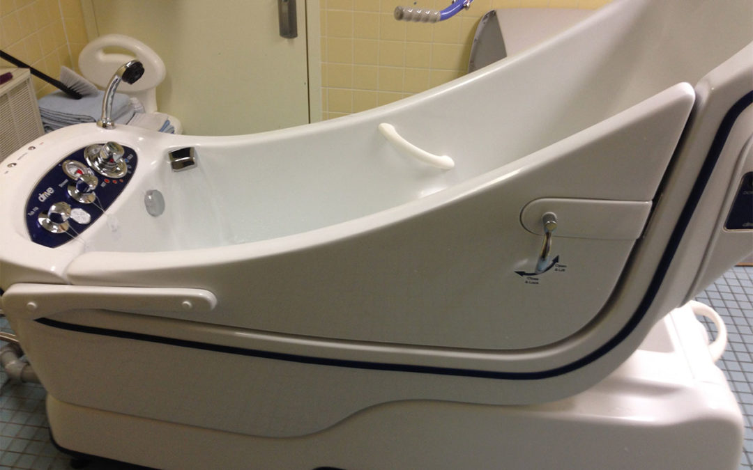 newly installed walk-in bathtub