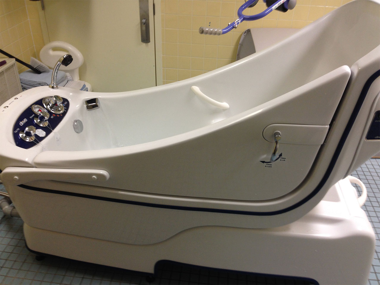 newly installed walk-in bathtub