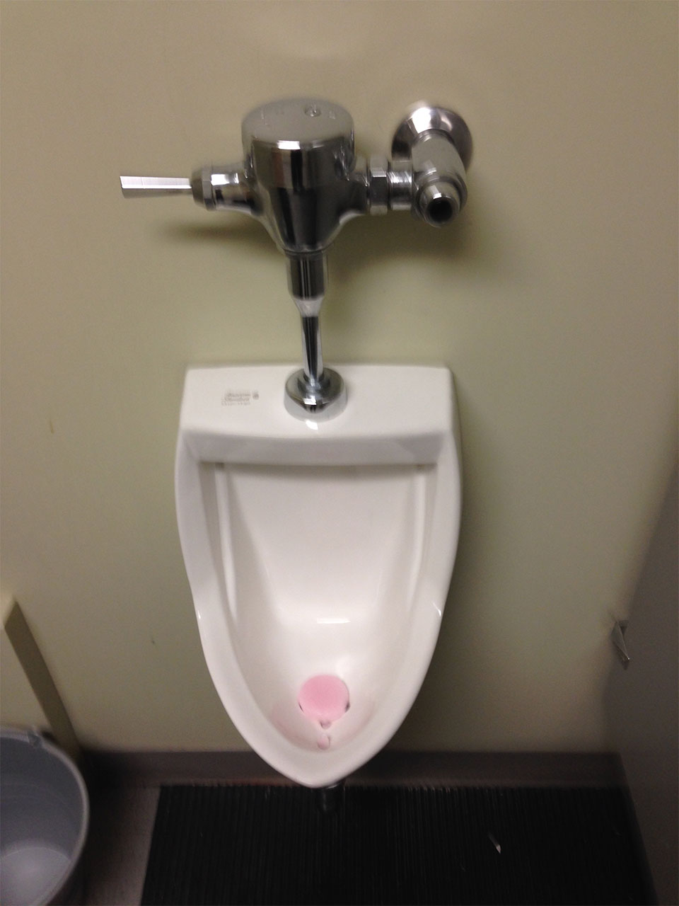 newly installed urinal