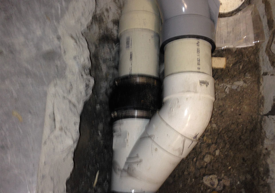 newly installed plumbing pipes