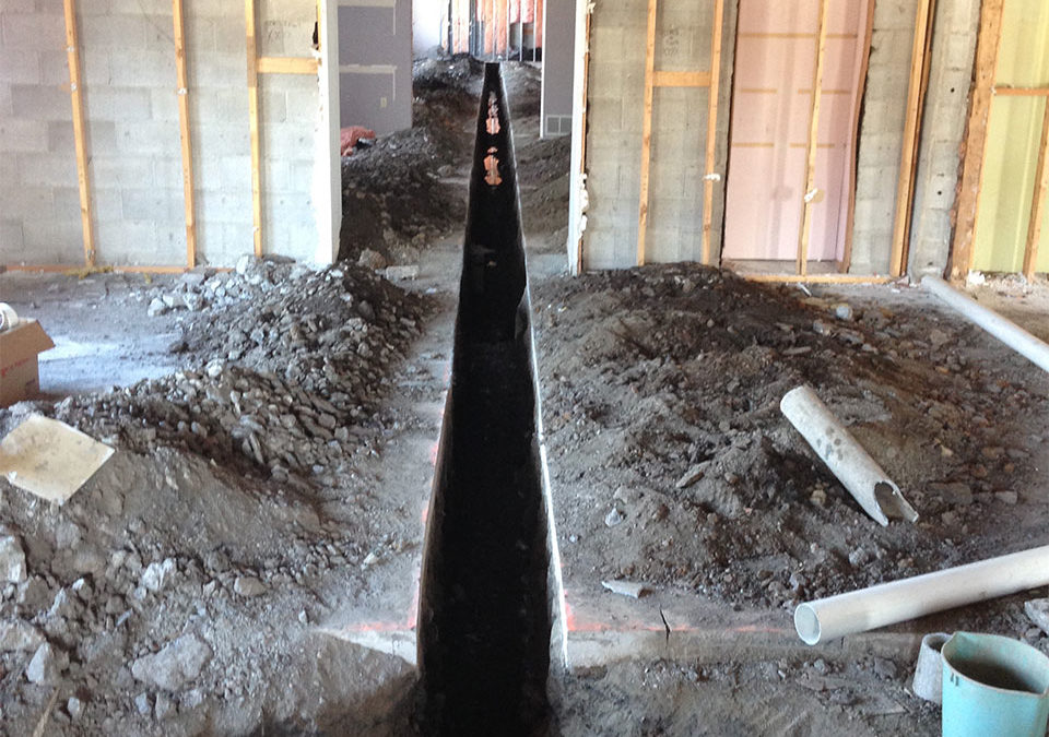 plumbing pipe installation in a new build