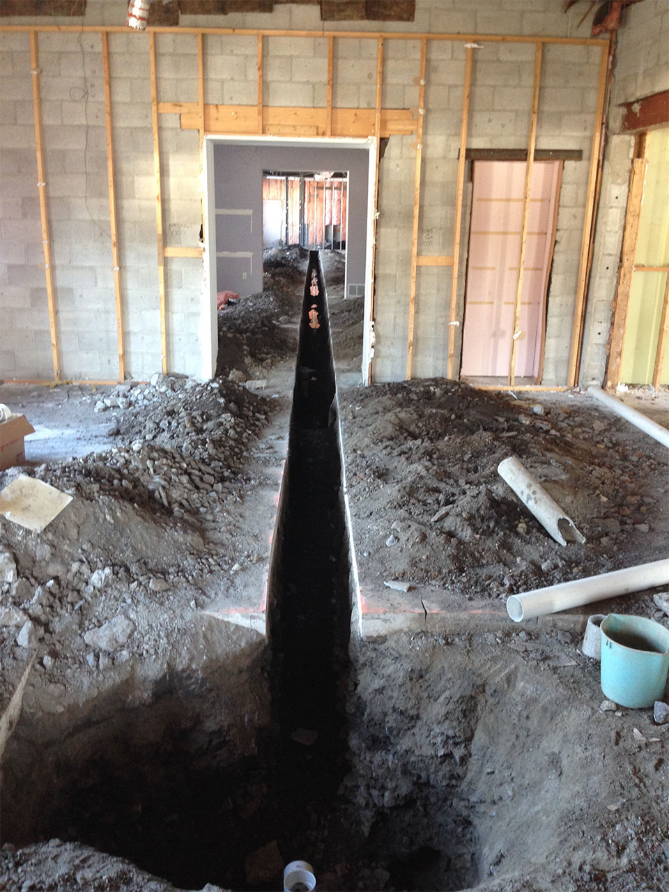 plumbing pipe installation in a new build