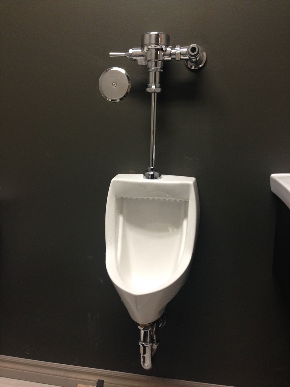 newly installed urinal