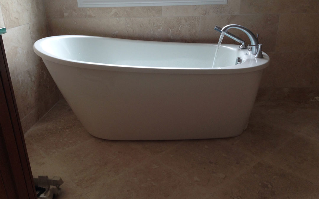 newly installed bathtub