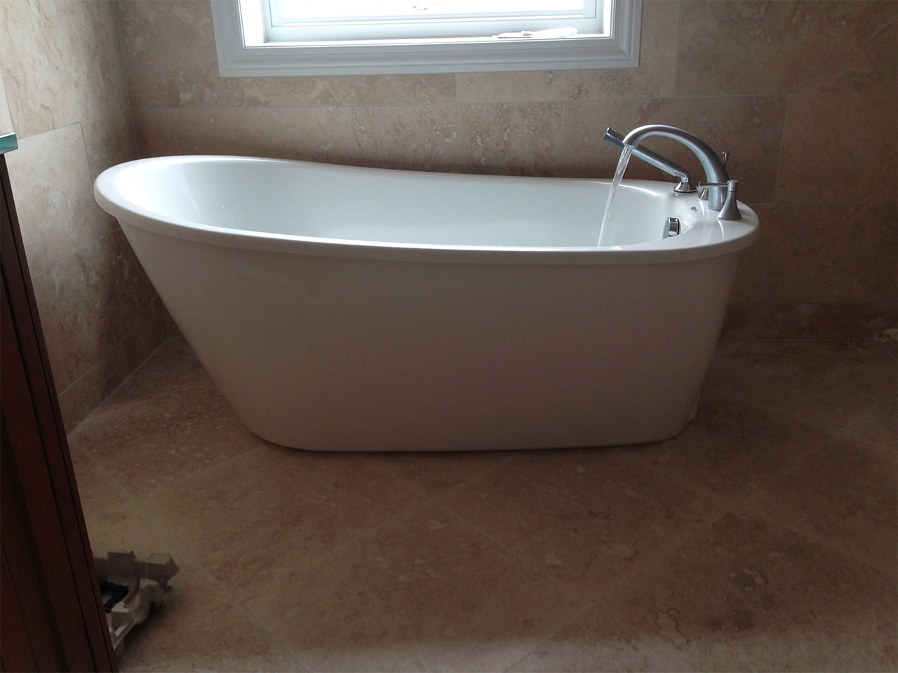 newly installed bathtub