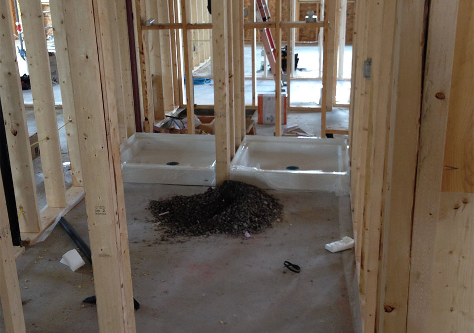 newly installed plumbing pipes