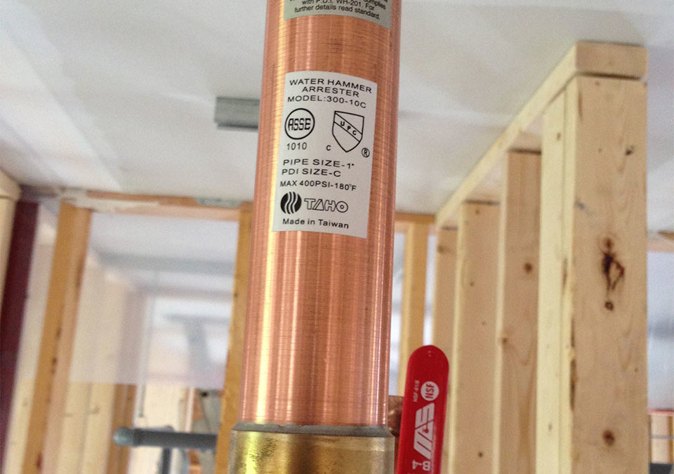 newly installed water hammer arrestor