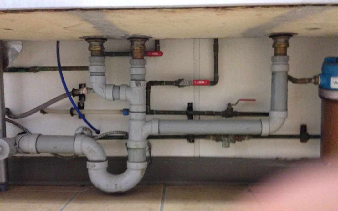 newly installed plumbing pipes