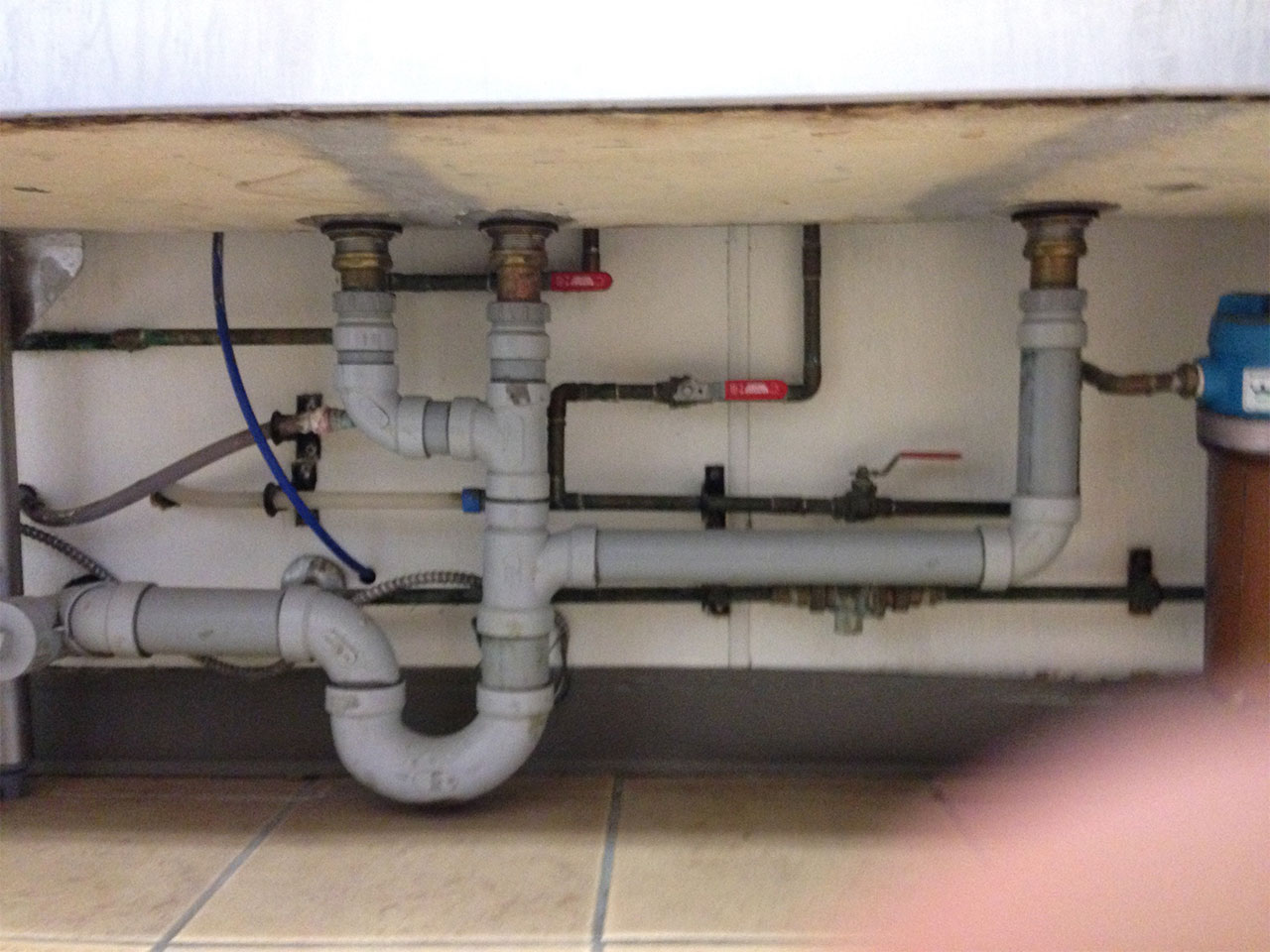 newly installed plumbing pipes