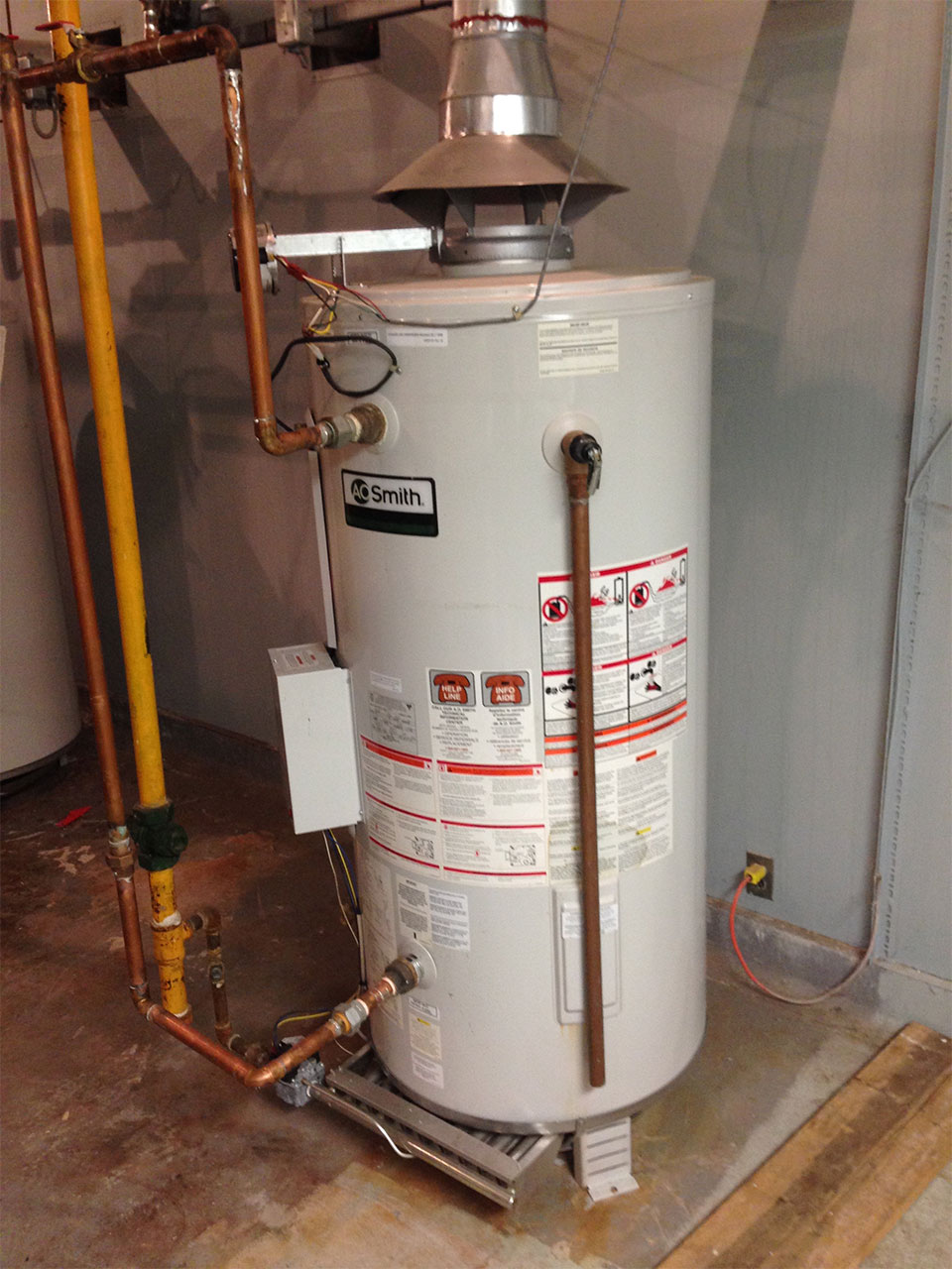 newly installed gas water heater